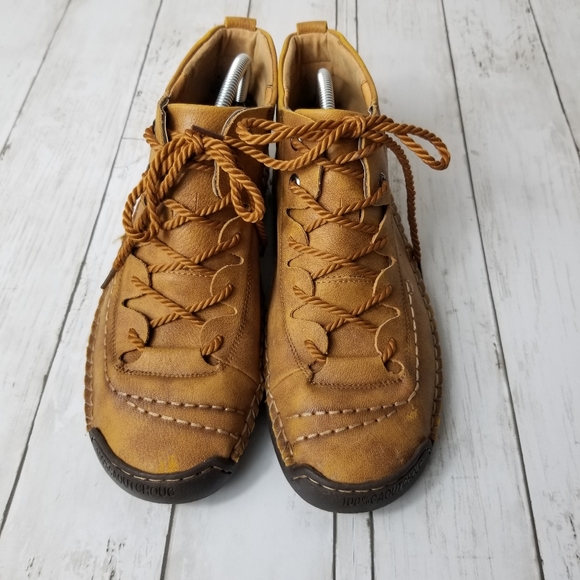 5 1978 Fashion Brown Vegan Leather Lace Up Comfort Shoes - Picture 2 of 8